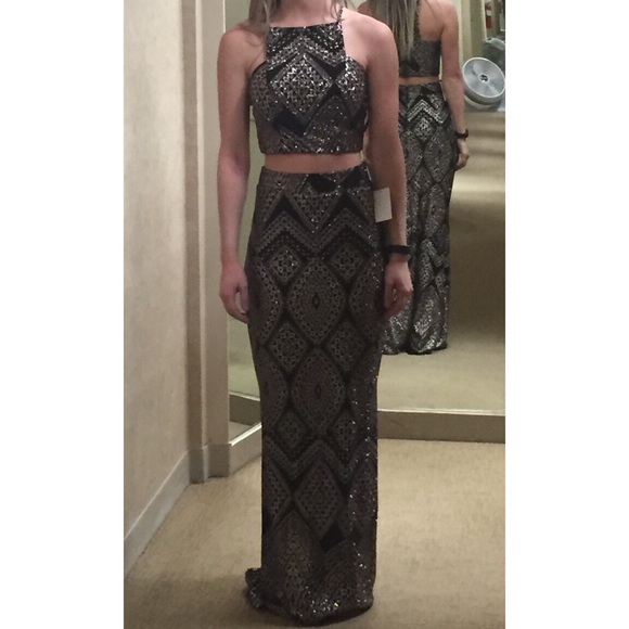 Xtraordinary Dresses & Skirts - Gold and black glitter tribal formal dress